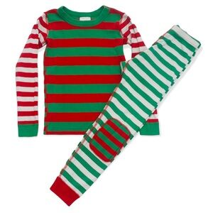 Hanna Andersson Mix It Up Christmas Long Johns 80 85 2 2T Holiday Pajamas PJ
